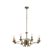 Searchlight Ascot - lustre - Ø 72 x 150 cm - laiton antique