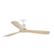 Faro Lantau L - ventilateur de plafond avec rosace encastrée - Ø 132 cm - blanc mat et pin
