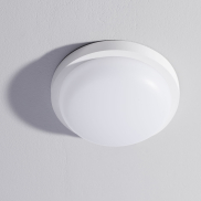 Nova Luce Reo - plafonnier extérieur - Ø 23,5 x 7,5 cm - 19W LED inclus - IP65 - blanc sablé
