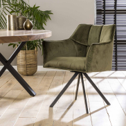 Vico VPE2 - 2 fauteuils pivotants - 62 x 61 x 82 cm - velours vert
