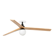 Faro Klim L - ventilateur de plafond avec lumière et rosace encastrée - Ø 150 cm - noir mat et pin