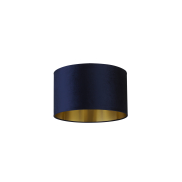 Searchlight Drum Shade - abat-jour - Ø 40 x 24 cm - bleu marine et or brossé