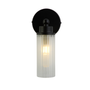 Searchlight Imperial - applique murale - 10 x 22 cm - IP44 - noir mat et transparent