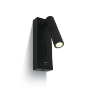 ONE Light Reading Spots - applique murale avec interrupteur - 6 x 2,5 x 18 cm - 3W LED inclus - noir