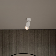 Nova Luce Mao - spot en saillie - Ø 5,5 x 17 cm - IP44 - blanc sable