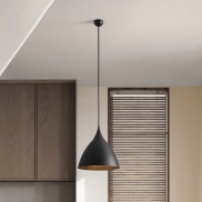 Nova Luce Syntopia - lampe suspendue - Ø 46 x 178 cm - noir sablé