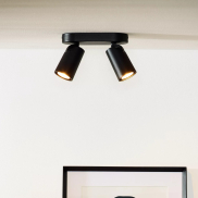 Lucide Xyrus 2 - spot en saillie - 20 x 9 x 12,5 cm - 2 x 5W LED dimmable inclus - dim to warm - noir