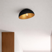 Nova Luce Onia - plafonnier - Ø 29 x 19 cm - noir sablé et or