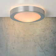 Lucide Fresh - plafonnier - Ø 27 x 9 cm - IP44 - aluminium brossé
