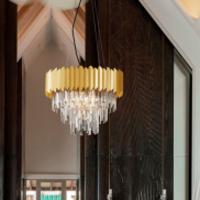 Nova Luce Magnolia - suspension - Ø 50 x 120 cm - or