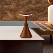 Nova Luce Elbo - lampe de table rechargeable pour extérieur - Ø 9 x 17 cm - 2W dimmable LED inclus - IP54 - corten