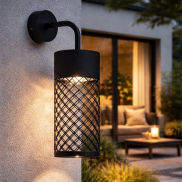 Nova Luce Motley - applique murale extérieure - Ø 10 x 175 cm - 9W LED inclus - IP65 - noir sablé