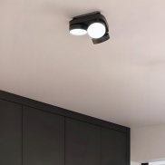 Lutec Stanos - spot en saillie - éclairage intelligent - Lutec Connect - Ø10 x 5,5 cm - 6,8W LED inclus - fonction de gradation via app - 2700K-6500K - noir