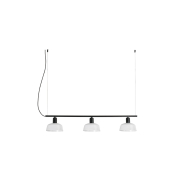Faro Tatawin - lampe suspendue 3L - 8,1 x 100 x 210 cm - noir/verre laiteux