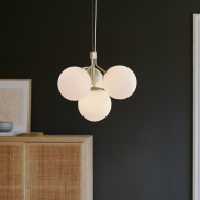 Nordlux Ivona - lampe suspendue - 54,2 x 54,2 x 244 cm - opale et laiton