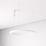 Nova Luce Elowen - lampe suspendue - Ø 80 x 150 cm - 77W LED dimmable inclus - blanc