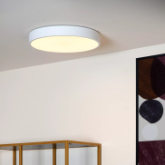 Lucide Unar - plafonnier - Ø 39,50 x 5 cm - 24W LED dimmable inclus - 3 niveaux de dimmer - blanc