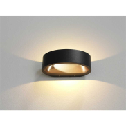 Artdelight Sharp - applique murale - 19 x 10 x 7 cm - 7,2W LED dimmable inclus - IP65 - noir et or