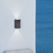 Nova Luce Dewei - applique murale extérieure - 5 x 9 x 4 cm - 2x 2W LED inclus - IP54 - anthracite foncé