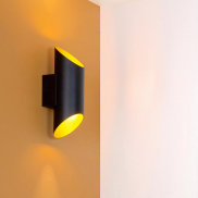 Lucide Quirijn - applique murale - 9,6 x 12,1 x 30 cm - noir et laiton