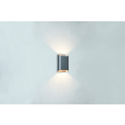 Artdelight Diaz Small - applique murale - 4 x 10 x 15 cm - 2 x 3W LED inclus - IP54 - métal brossé