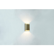 Artdelight Diaz Small - applique murale - 4 x 10 x 15 cm - 2 x 3W LED inclus - IP54 - or brossé