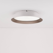 Nova Luce Vela - plafonnier - Ø 45 x 9,5 cm - LED 30W dimmable incluse - sable blanc et café