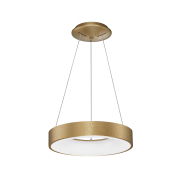 Nova Luce Rando Thin - lampe suspendue - Ø 38 x 120 cm - 30W LED dimmable inclus - or brossé