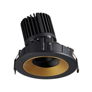 VK Lighting Chonefto - spot encastré - Ø 115 mm, 105 mm encastré - 12W LED inclus - noir/doré