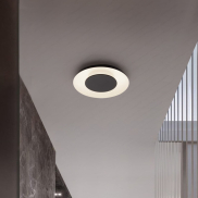 Nova Luce Epos - plafonnier - Ø 40 x 6 cm - 24W dimmable LED inclus - noir sablé et blanc