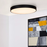 Lucide Unar - plafonnier - Ø 50 x 5 cm - 36W LED dimmable inclus - 3 niveaux de dimmer - noir