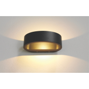 Artdelight Sharp - applique murale - 19 x 10 x 7 cm - 7,2W LED dimmable inclus - IP65 - noir