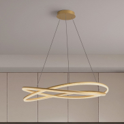 Nova Luce Ofelia - lampe suspendue avec télécommande - Ø 95 x 150 cm - 68W dimmable LED inclus - laiton doré