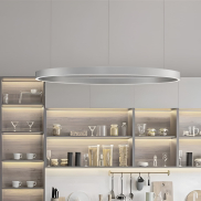 Nova Luce Elowen - lampe suspendue - Ø 98 x 150 cm - 106W LED dimmable inclus - silver