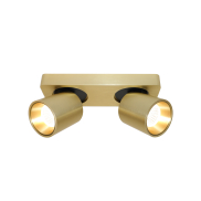 Artdelight Laguna - spot en saillie 2L - 22 x 8,5 x 9,5 cm - 2 x 6W LED dimmable inclus - doré brossé