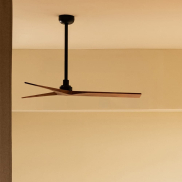 Faro Klim M - ventilateur de plafond - Ø 125 cm - noir mat et noyer foncé