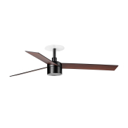 Faro Rudder Tek 3 L - ventilateur de plafond avec lumière et rosace encastrée - Ø 132 cm - noir mat - 4000K