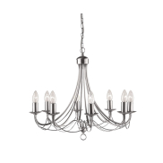 Searchlight Maypole - lustre - Ø 60 x 100 cm - argent satiné