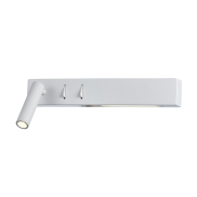 VK Lighting Bar - applique murale avec liseuse à gauche - 30 x 17 x 5 cm - 3W + 6W LED inclus - blanc