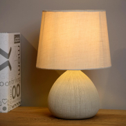 Lucide Ramzi - lampe à poser - Ø 18 x 26 cm - beige