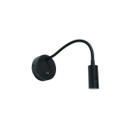 Artdelight Flexi-C - applique murale avec interrupteur - Ø 10 x 34 cm - 3W LED inclus - noir