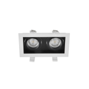 Nova Luce Cedi - spot encastré - 183 x 100 mm, 180 x 95 mm format encastré - blanc et noir sable