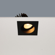Artdelight Venice 2808 - spot encastré - 80 x 80 mm, Ø 68 mm encastré - 8W LED dimmable inclus - IP44 - noir