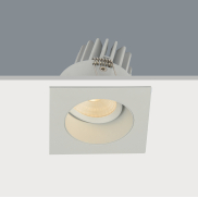 Artdelight Venice 2808 - spot encastré - 80 x 80 mm, Ø 68 mm encastré - 8W LED dimmable inclus - IP44 - blanc