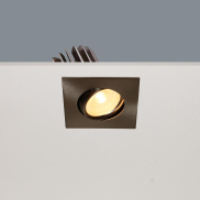 Artdelight Venice 2608 - spot encastrable - 80 x 80 mm, Ø 68 mm encastrable - 8W LED dimmable inclus - IP44 - acier mat