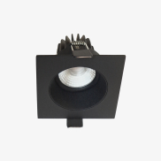 Artdelight Venice 2708 - spot encastrable - 80 x 80 mm, Ø 68 mm encastrable - 8W LED dimmable inclus - IP44 - noir