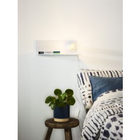 Lucide Sebo - lampe murale avec interrupteur - 37 x 13 x 13 cm - blanc