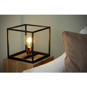 Lucide Arthur - lampe de table - 25cm - noir & cuivre