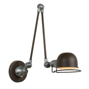 Lucide Honore - lampe murale avec interrupteur - 10 x 70 cm - rouille marron