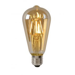 Lucide LED filament lamp - Ø 6,4 x 14,6 cm - E27 - 5W dimbaar - 2700K - amber